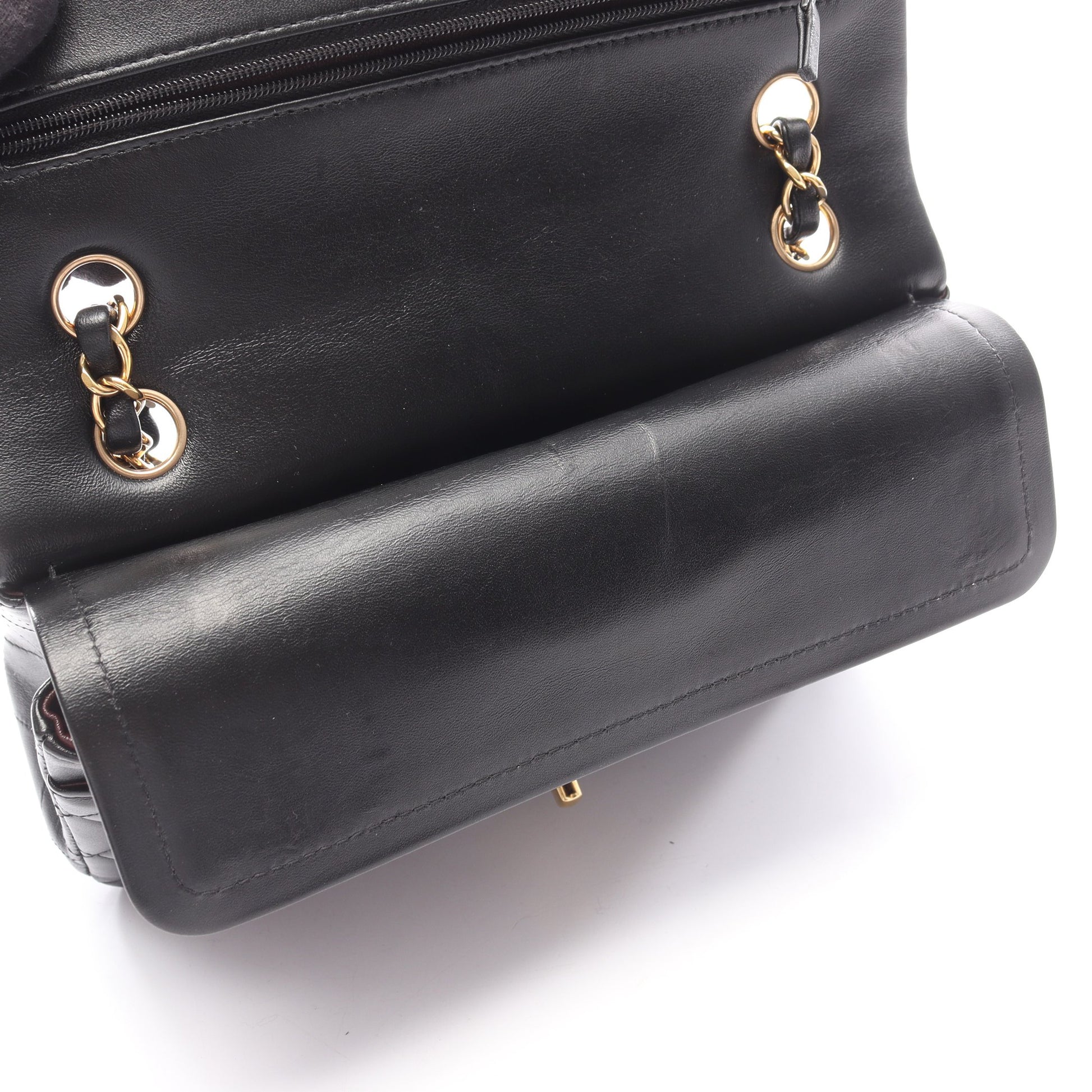 マトラッセ Wフラップ Wチェーンショルダーバッグ ラムスキン ブラック ゴールド金具 シャネル バッグ CHANEL