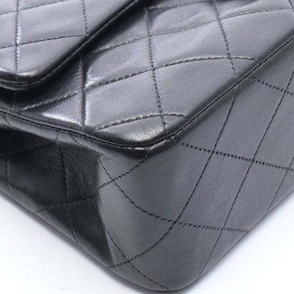 マトラッセ Wフラップ Wチェーンショルダーバッグ ラムスキン ブラック ゴールド金具 シャネル バッグ CHANEL