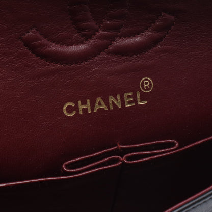 マトラッセ Wフラップ Wチェーンショルダーバッグ ラムスキン ブラック ゴールド金具 シャネル バッグ CHANEL