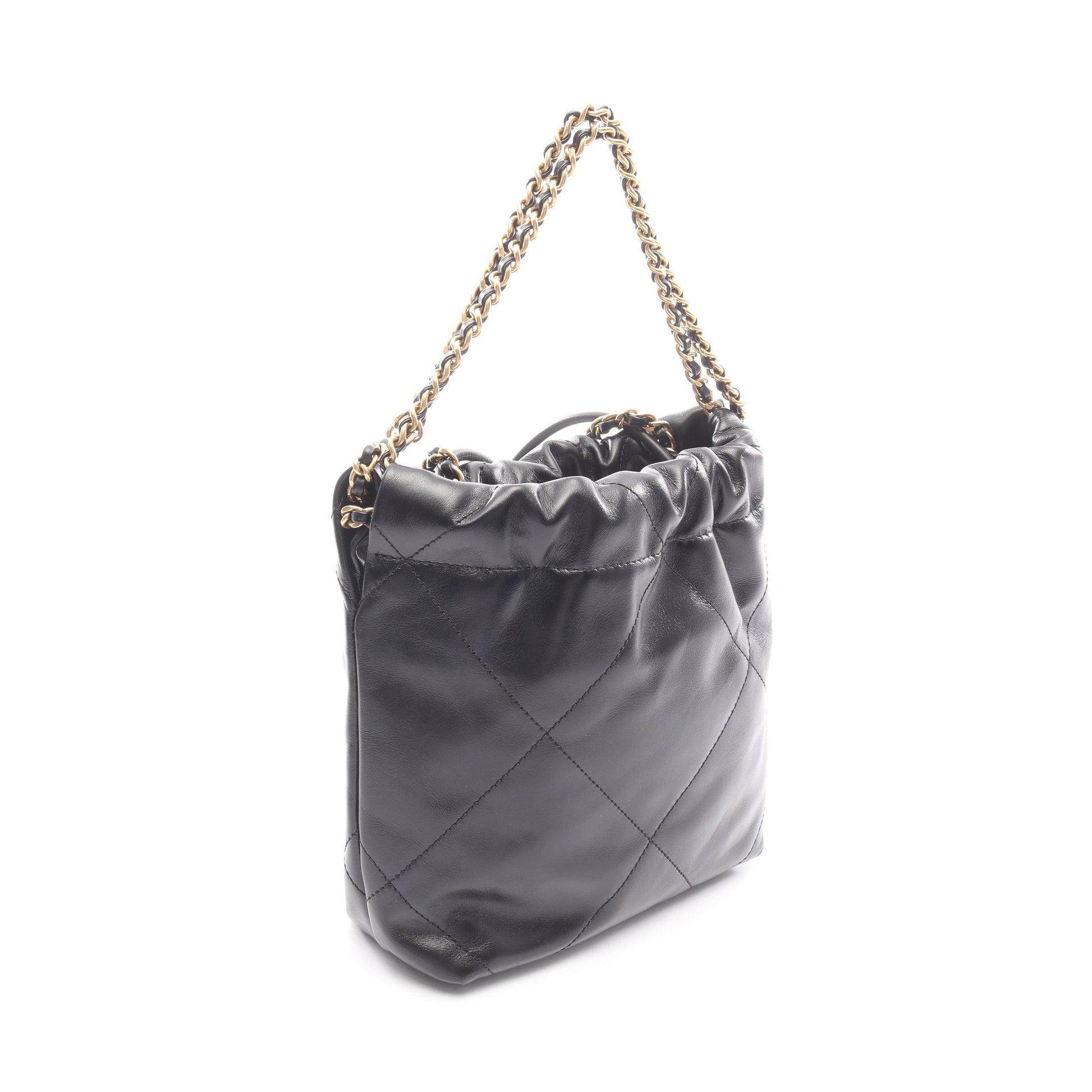 CHANEL 22 ミニ チェーンショルダーバッグ ラムスキン ブラック ゴールド金具 シャネル バッグ CHANEL