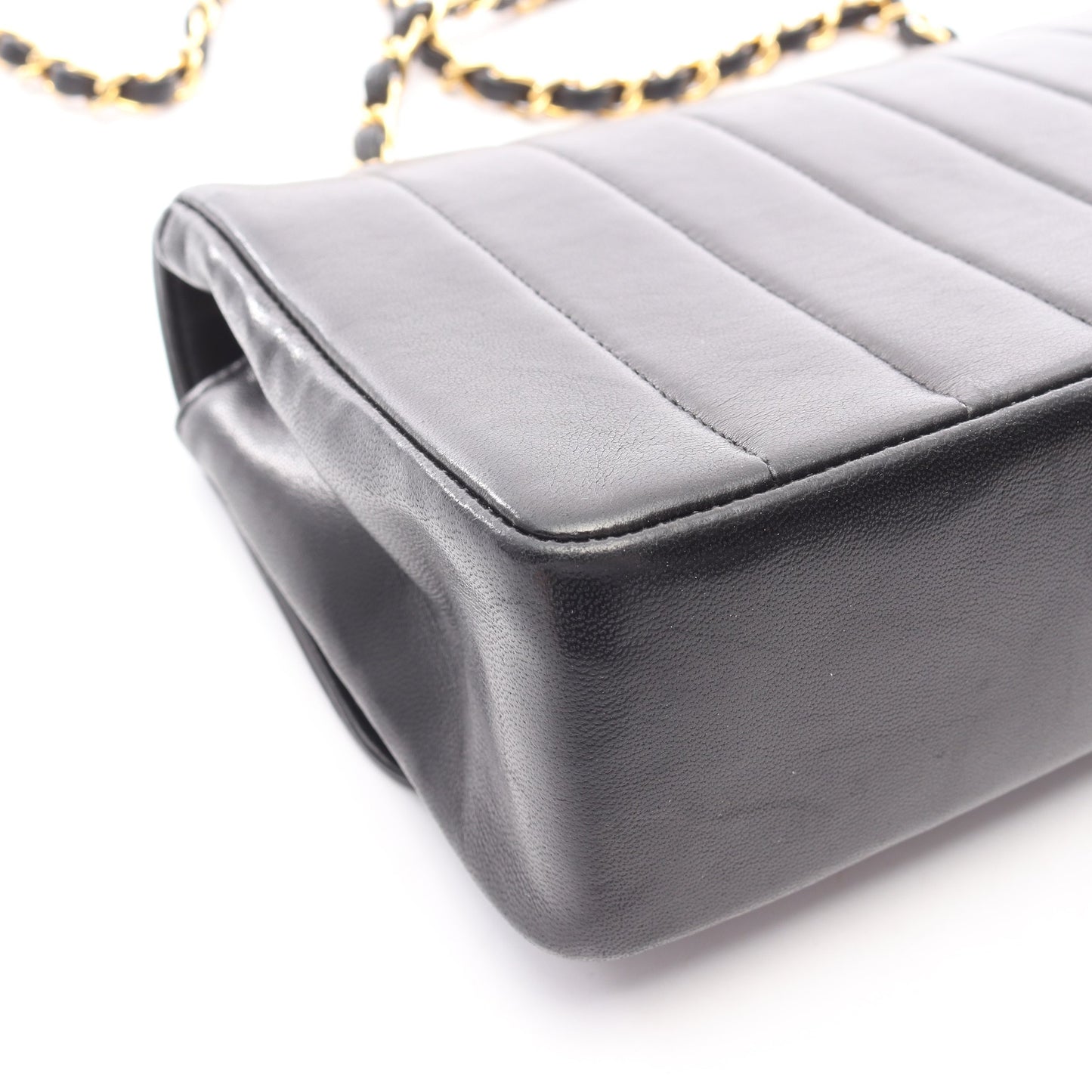 マドモアゼル チェーンショルダーバッグ ラムスキン ブラック ゴールド金具 シャネル バッグ CHANEL