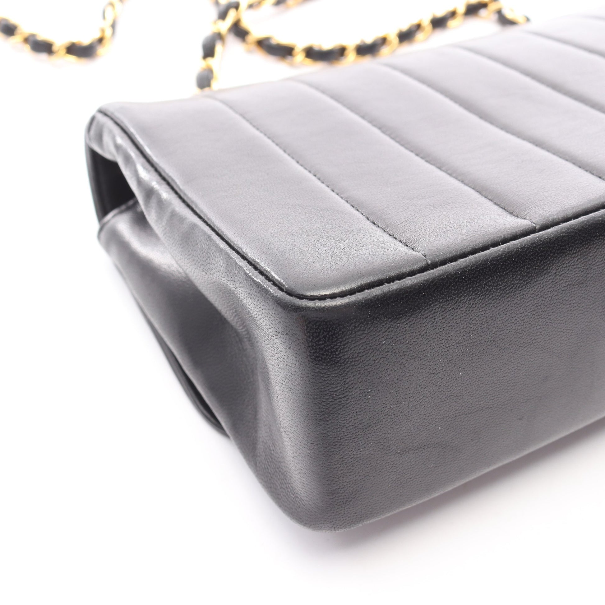マドモアゼル チェーンショルダーバッグ ラムスキン ブラック ゴールド金具 シャネル バッグ CHANEL