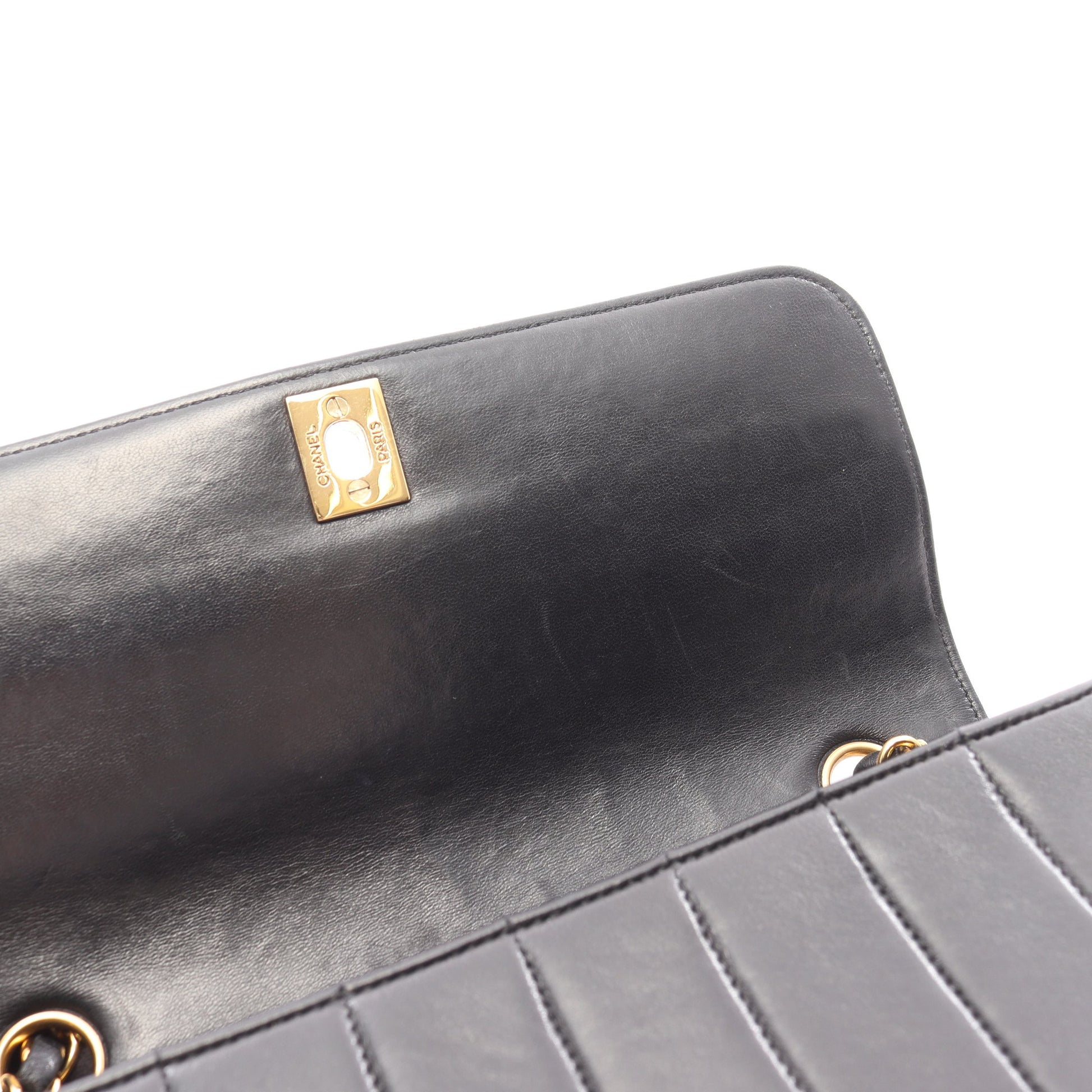 マドモアゼル チェーンショルダーバッグ ラムスキン ブラック ゴールド金具 シャネル バッグ CHANEL