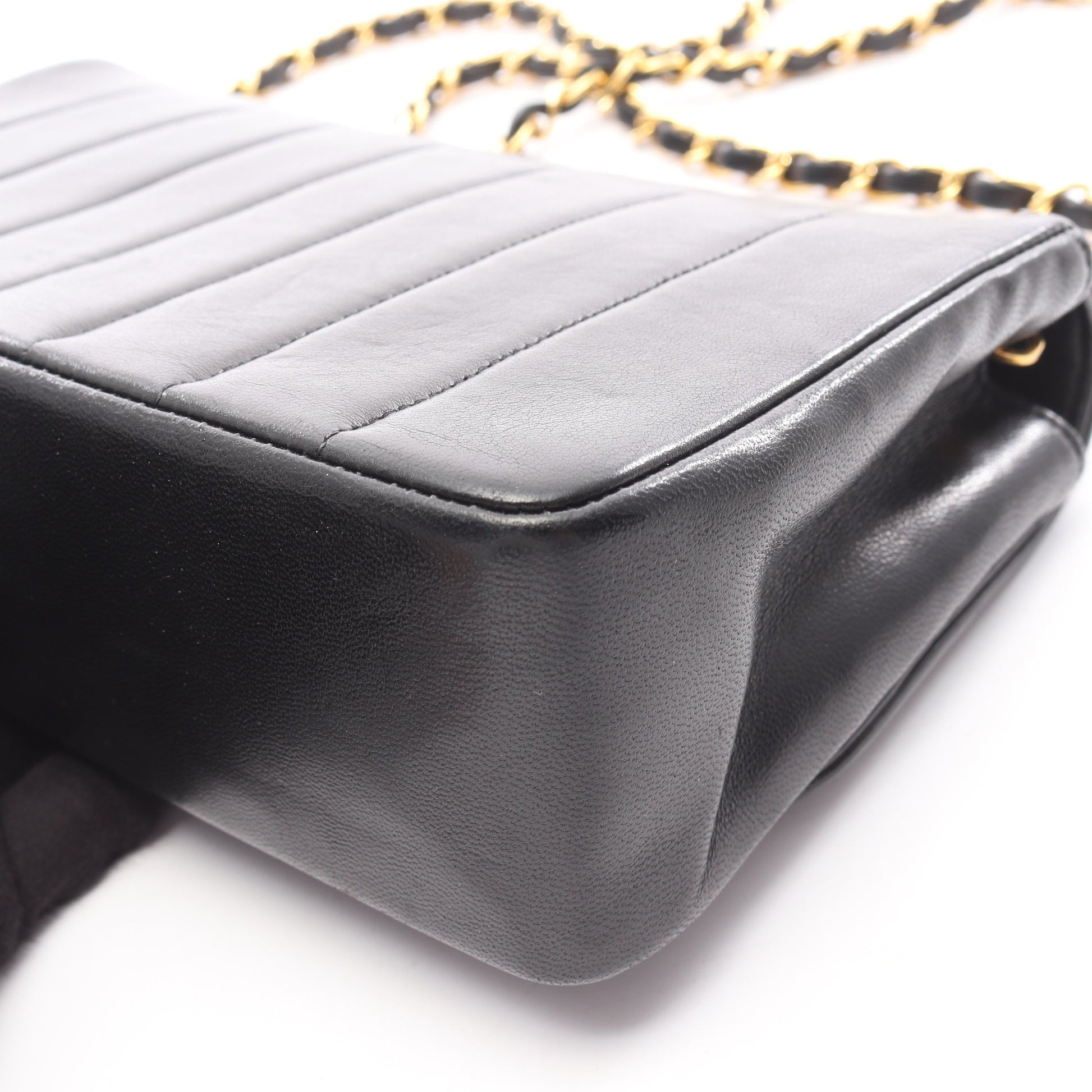 マドモアゼル チェーンショルダーバッグ ラムスキン ブラック ゴールド金具 シャネル バッグ CHANEL