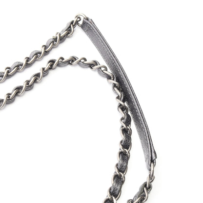 マトラッセ チェーンショルダーバッグ キャビアスキン グレー シルバー金具 シャネル バッグ CHANEL