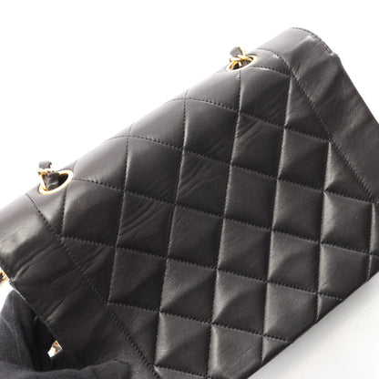 マトラッセ ダイアナフラップ チェーンショルダーバッグ ラムスキン ブラック ゴールド金具 シャネル バッグ CHANEL