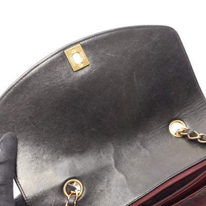 マトラッセ ダイアナフラップ チェーンショルダーバッグ ラムスキン ブラック ゴールド金具 シャネル バッグ CHANEL