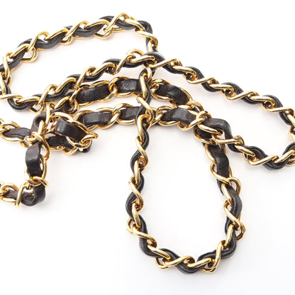 マトラッセ ダイアナフラップ チェーンショルダーバッグ ラムスキン ブラック ゴールド金具 シャネル バッグ CHANEL