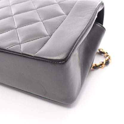マトラッセ ダイアナフラップ チェーンショルダーバッグ ラムスキン ブラック ゴールド金具 シャネル バッグ CHANEL