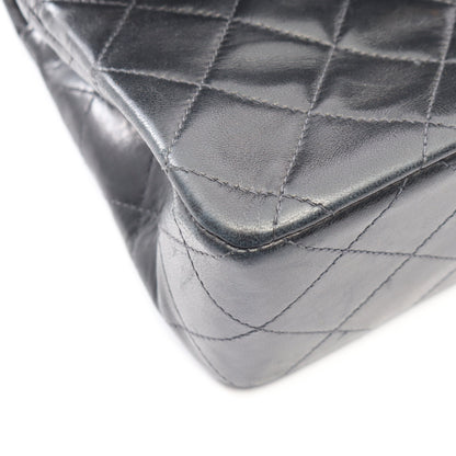 マトラッセ Wフラップ ヴィンテージ Wチェーンショルダーバッグ ラムスキン ブラック ゴールド金具 シャネル バッグ CHANEL