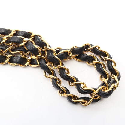 マトラッセ Wフラップ ヴィンテージ Wチェーンショルダーバッグ ラムスキン ブラック ゴールド金具 シャネル バッグ CHANEL