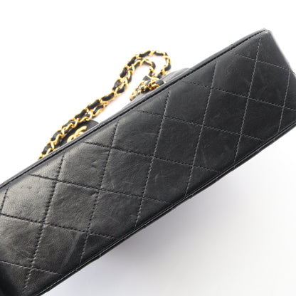 マトラッセ Wフラップ ヴィンテージ Wチェーンショルダーバッグ ラムスキン ブラック ゴールド金具 シャネル バッグ CHANEL