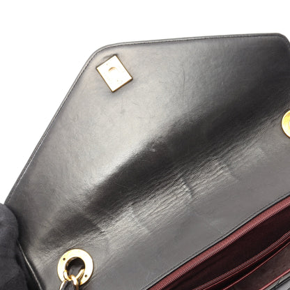 Vステッチ チェーンショルダーバッグ ラムスキン ブラック ゴールド金具 シャネル バッグ CHANEL