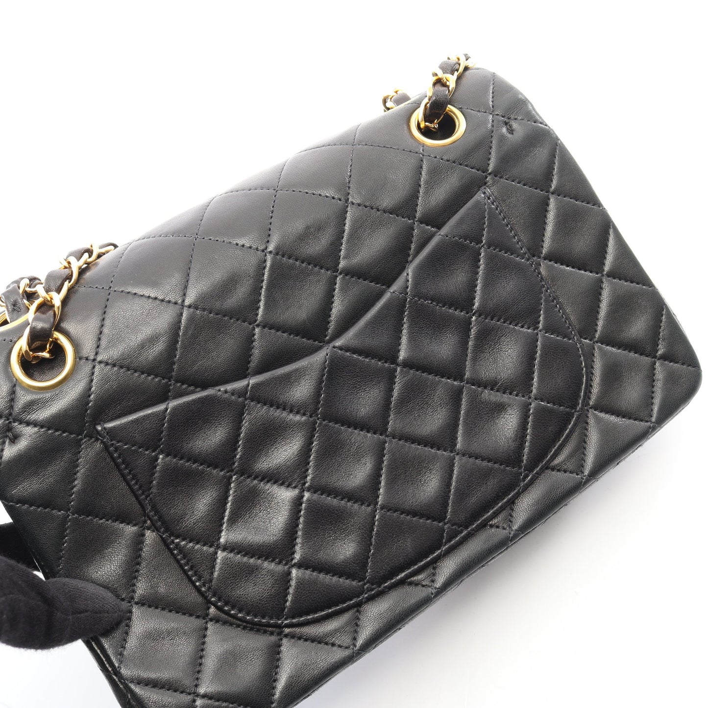 マトラッセ Wフラップ Wチェーンショルダーバッグ ラムスキン ブラック ゴールド金具 シャネル バッグ CHANEL