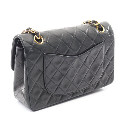 マトラッセ Wフラップ Wチェーンショルダーバッグ ラムスキン ブラック ゴールド金具 シャネル バッグ CHANEL