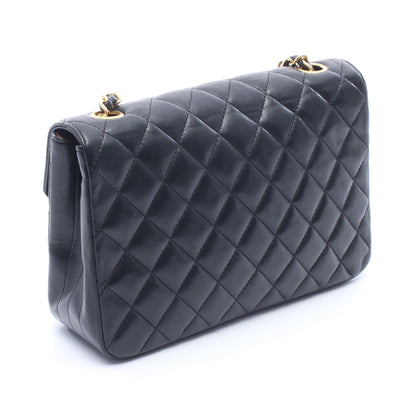 マトラッセ チェーンショルダーバッグ ラムスキン ブラック ゴールド金具 シャネル バッグ CHANEL