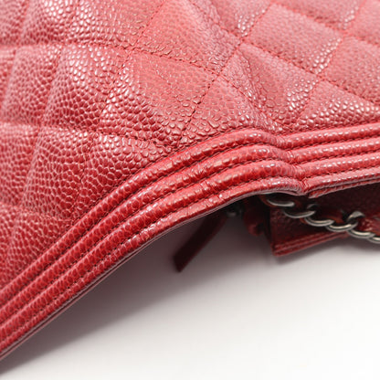 ボーイシャネル マトラッセ チェーンウォレット キャビアスキン レッド シルバー金具 シャネル バッグ CHANEL