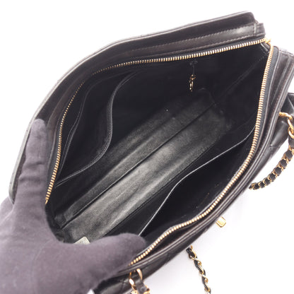 マトラッセ ショルダートート チェーンショルダーバッグ チェーントートバッグ ラムスキン ブラック ゴールド金具 シャネル バッグ CHANEL