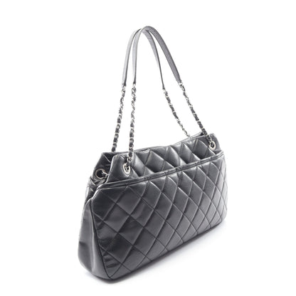 マトラッセ チェーンショルダーバッグ チェーントートバッグ キャビアスキン ブラック シルバー金具 シャネル バッグ CHANEL