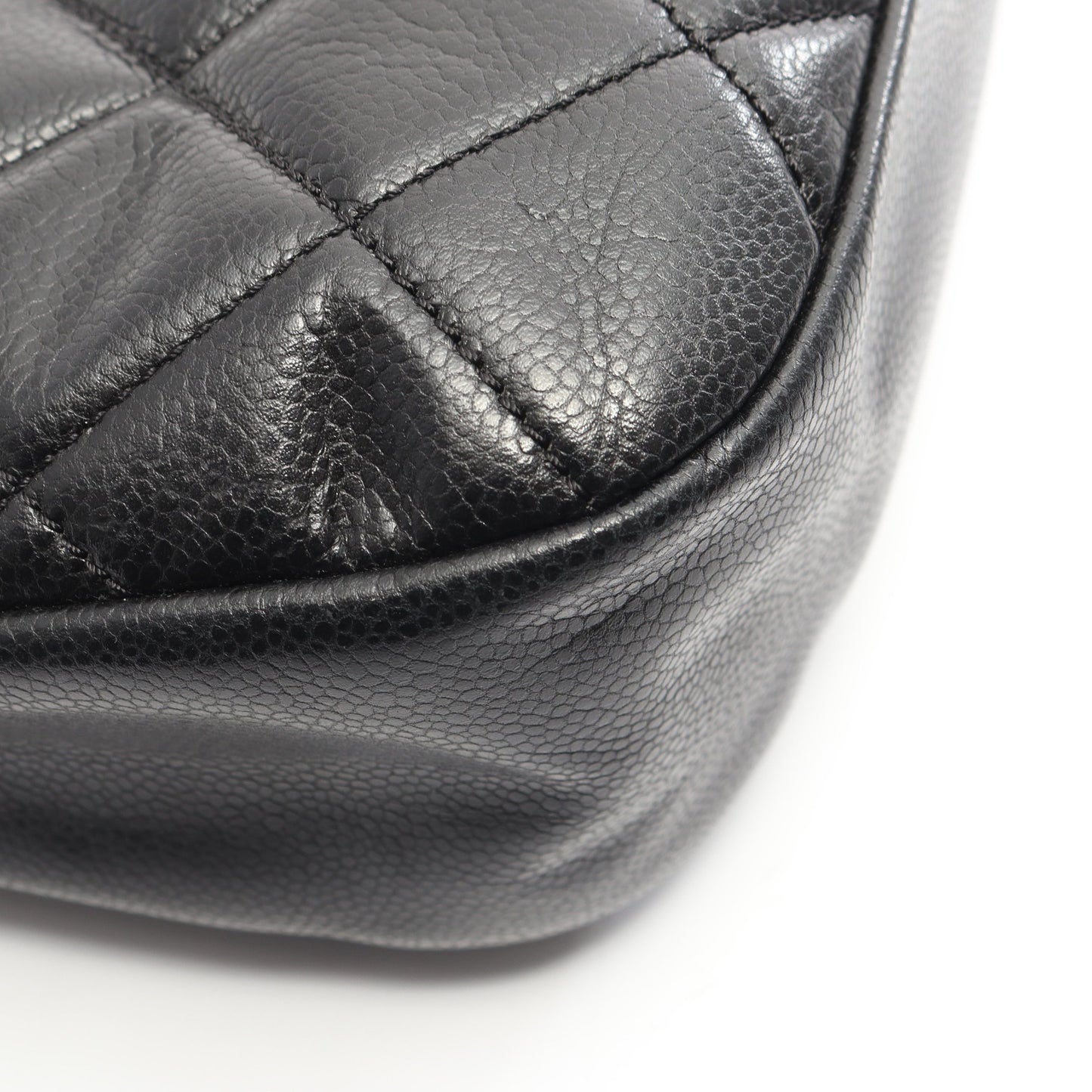 マトラッセ チェーンショルダーバッグ チェーントートバッグ キャビアスキン ブラック シルバー金具 シャネル バッグ CHANEL