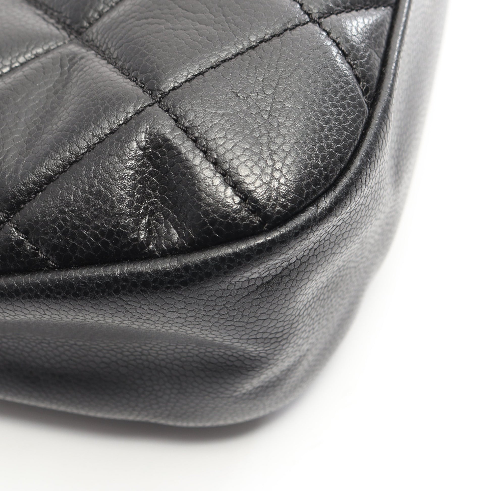 マトラッセ チェーンショルダーバッグ チェーントートバッグ キャビアスキン ブラック シルバー金具 シャネル バッグ CHANEL