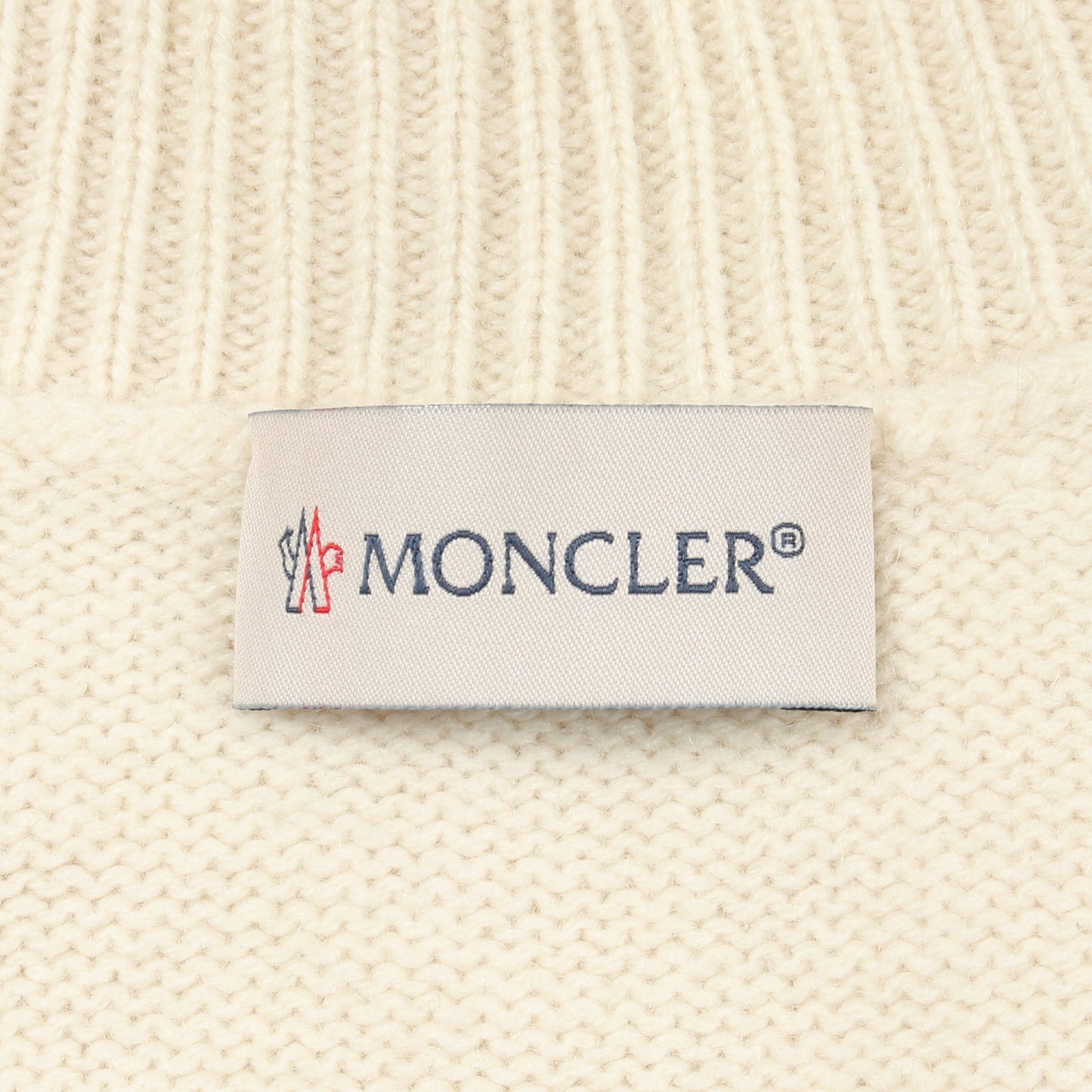 タートルネック ロゴ ニット ウール アイボリー ブラック モンクレール トップス MONCLER