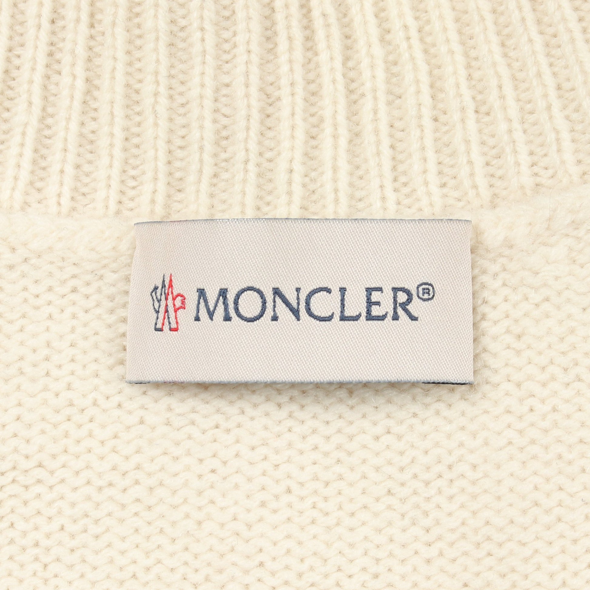 タートルネック ロゴ ニット ウール アイボリー ブラック モンクレール トップス MONCLER