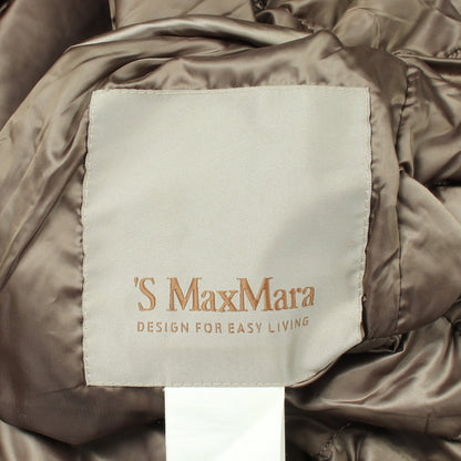 リバーシブル フード付き ダウンコート ナイロン グレーブラウン ベージュ エスマックスマーラ アウター S Max Mara