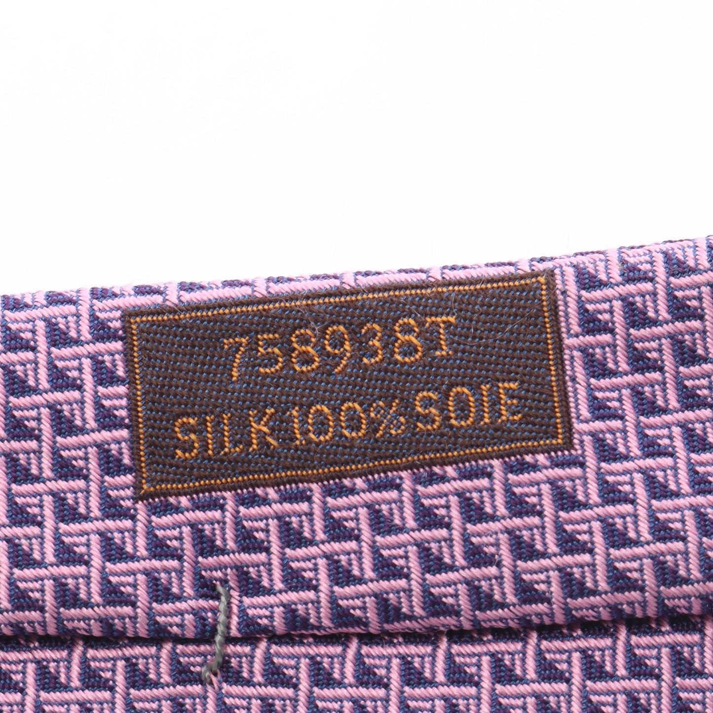総柄 ネクタイ シルク ピンク ネイビー エルメス 財布・小物 HERMES