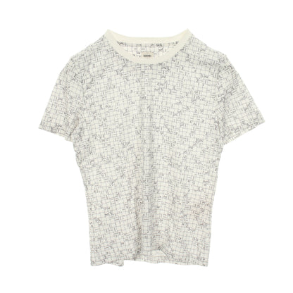 BOLDUC AU CARRE ボルデュック チェック 半袖Tシャツ クルーネック コットン ホワイト エルメス トップス HERMES