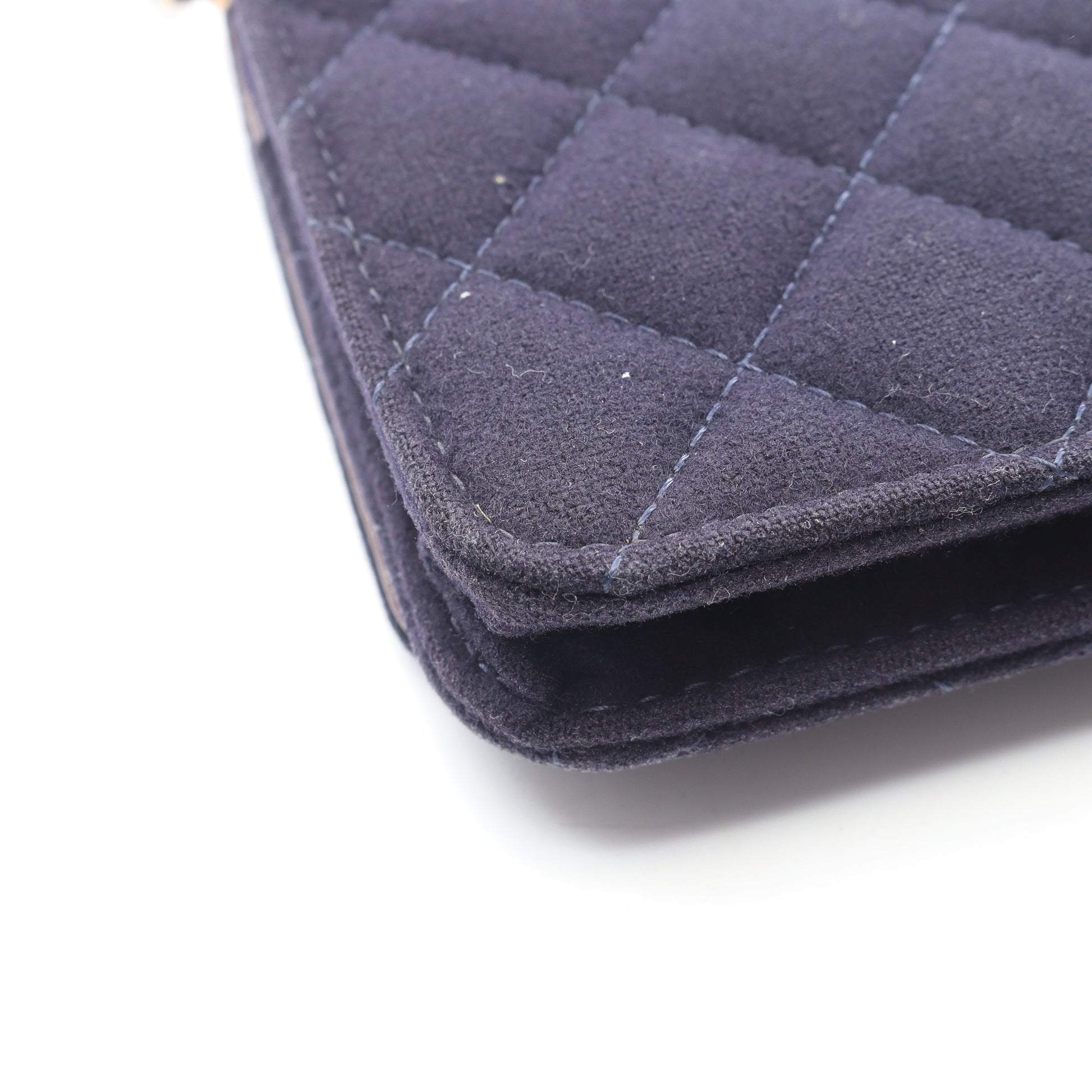 マトラッセ マリンチャーム チェーンウォレット ウール レザー ネイビー ブラウン ゴールド金具 シャネル バッグ CHANEL