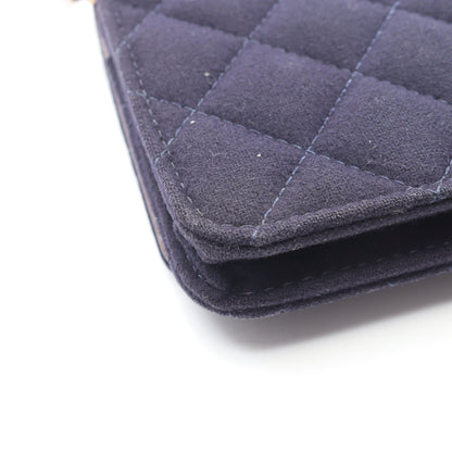 マトラッセ マリンチャーム チェーンウォレット ウール レザー ネイビー ブラウン ゴールド金具 シャネル バッグ CHANEL