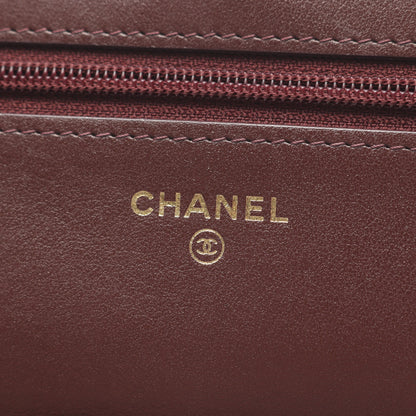 マトラッセ マリンチャーム チェーンウォレット ウール レザー ネイビー ブラウン ゴールド金具 シャネル バッグ CHANEL