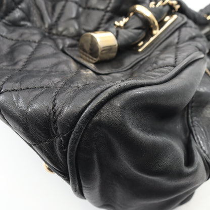 マトラッセ ミニボストンバッグ ラムスキン ブラック ゴールド金具 シャネル バッグ CHANEL