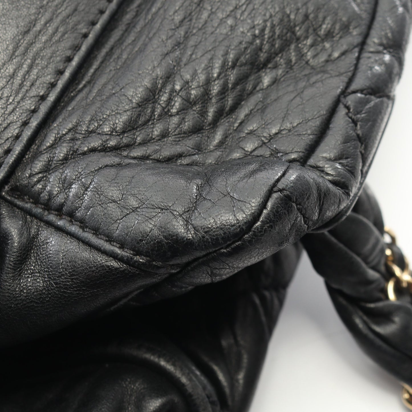 マトラッセ ミニボストンバッグ ラムスキン ブラック ゴールド金具 シャネル バッグ CHANEL