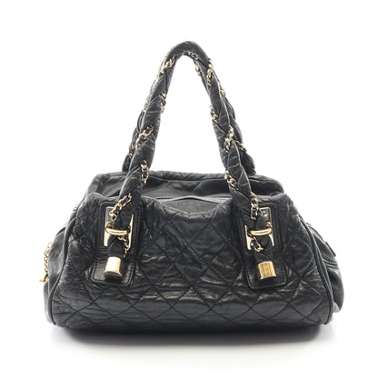 マトラッセ ミニボストンバッグ ラムスキン ブラック ゴールド金具 シャネル バッグ CHANEL
