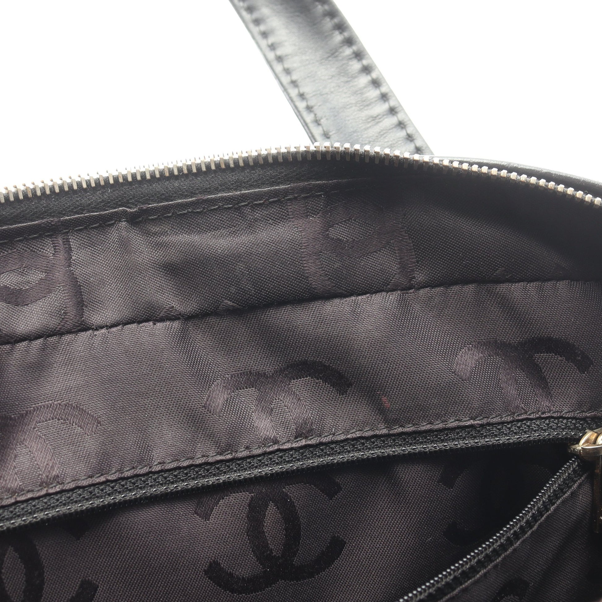 ワイルドステッチ ハンドバッグ ミニボストンバッグ レザー ブラック ゴールド金具 シャネル バッグ CHANEL