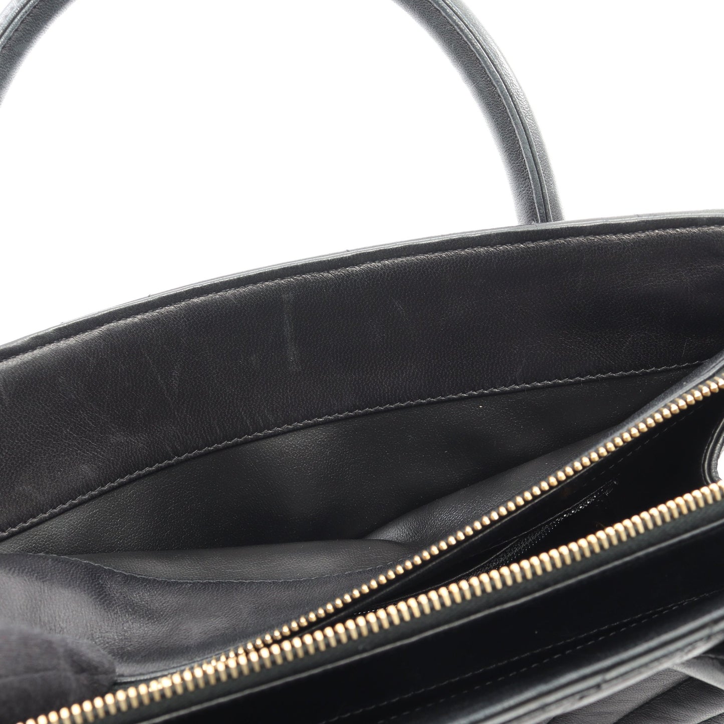 シェブロン Vステッチ 2WAY ハンドバッグ ラムスキン ブラック ゴールド金具 ヴィンテージ シャネル バッグ CHANEL