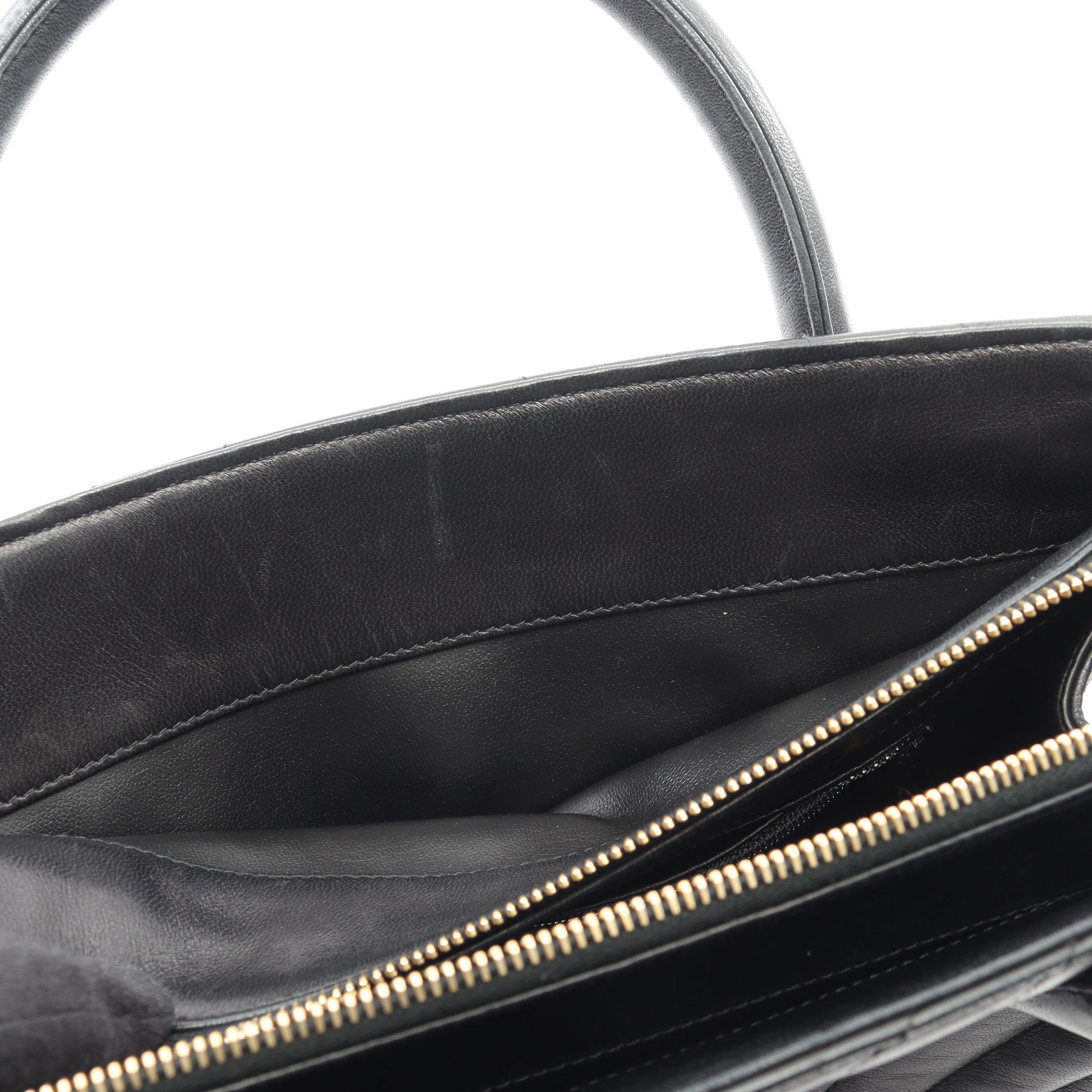シェブロン Vステッチ 2WAY ハンドバッグ ラムスキン ブラック ゴールド金具 ヴィンテージ シャネル バッグ CHANEL