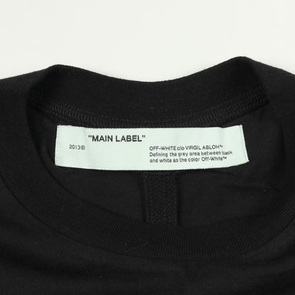 AIRPORT TAPE S/S SLIM TEE 半袖Tシャツ コットン ブラック オフホワイト トップス OFF-WHITE