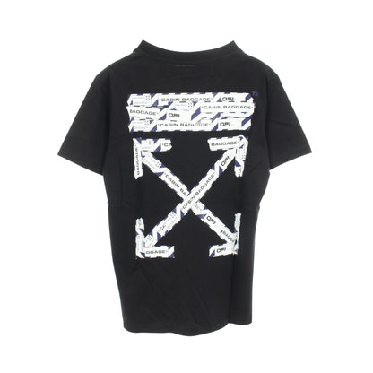 AIRPORT TAPE S/S SLIM TEE 半袖Tシャツ コットン ブラック オフホワイト トップス OFF-WHITE