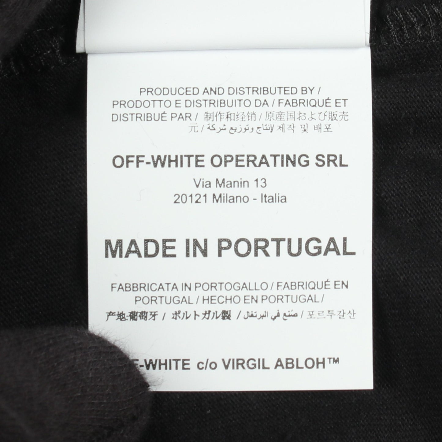 AIRPORT TAPE S/S SLIM TEE 半袖Tシャツ コットン ブラック オフホワイト トップス OFF-WHITE