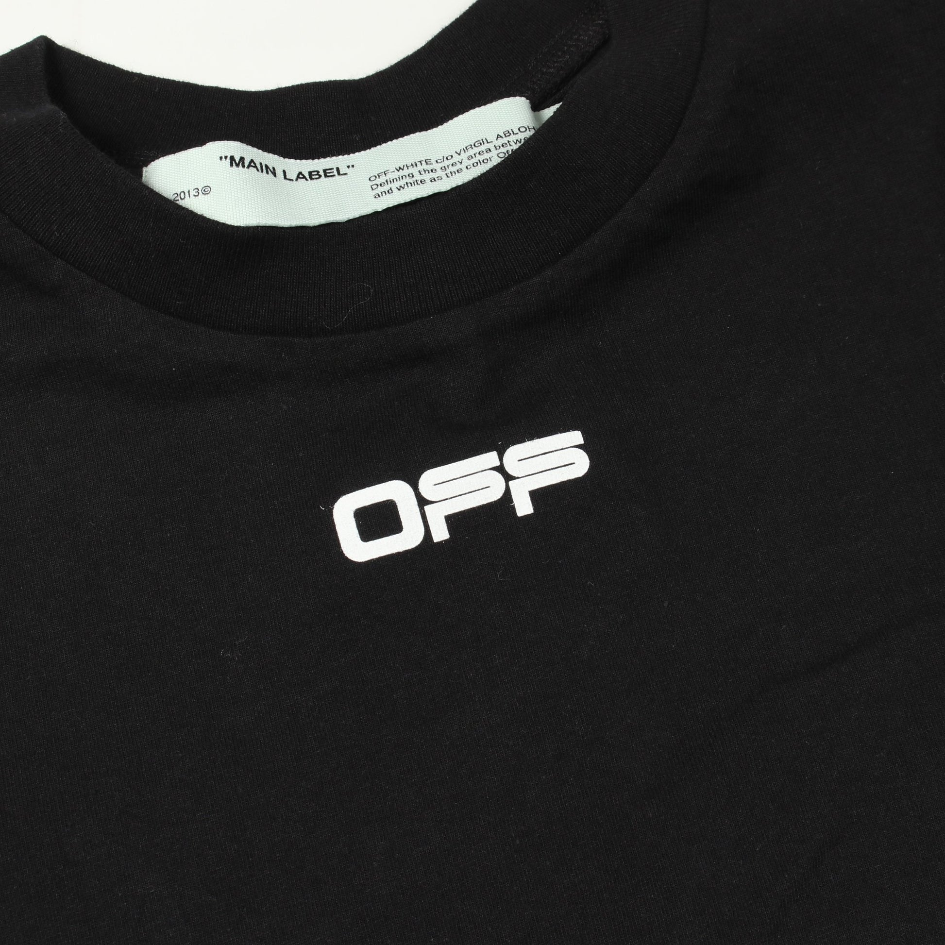 AIRPORT TAPE S/S SLIM TEE 半袖Tシャツ コットン ブラック オフホワイト トップス OFF-WHITE