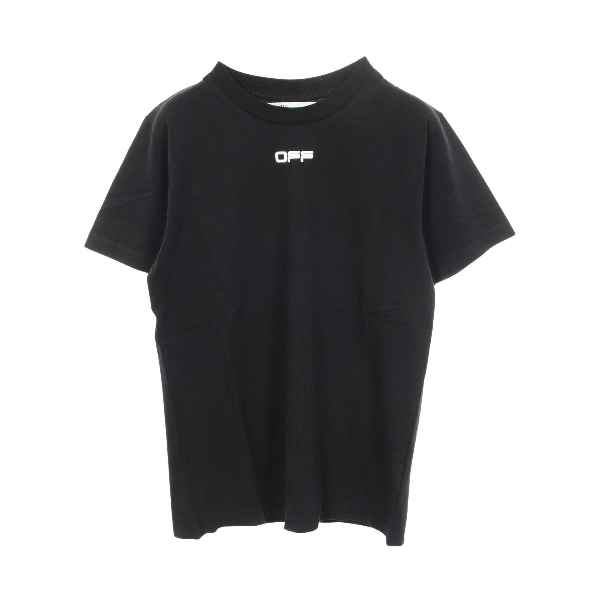 AIRPORT TAPE S/S SLIM TEE 半袖Tシャツ コットン ブラック オフホワイト トップス OFF-WHITE