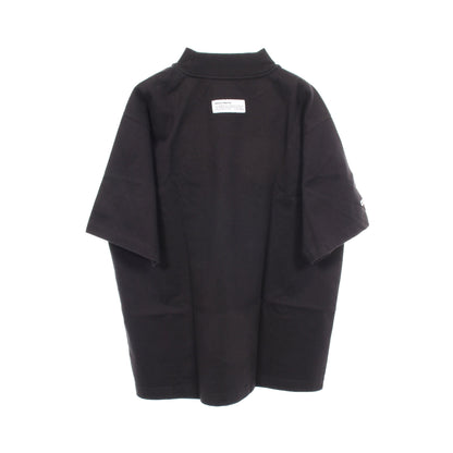 モックネック 刺繍 半袖Tシャツ コットン ブラック ヘロンプレストン トップス HERON PRESTON