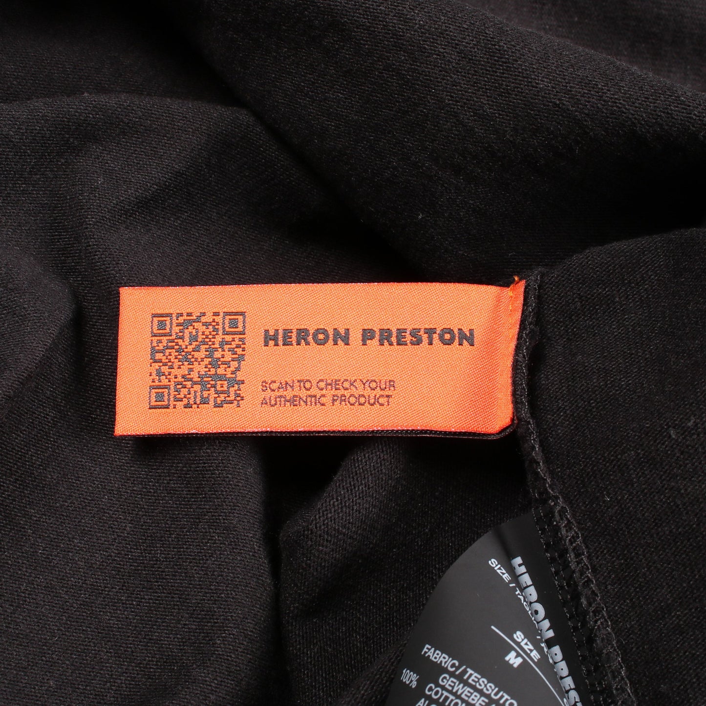 モックネック 刺繍 半袖Tシャツ コットン ブラック ヘロンプレストン トップス HERON PRESTON