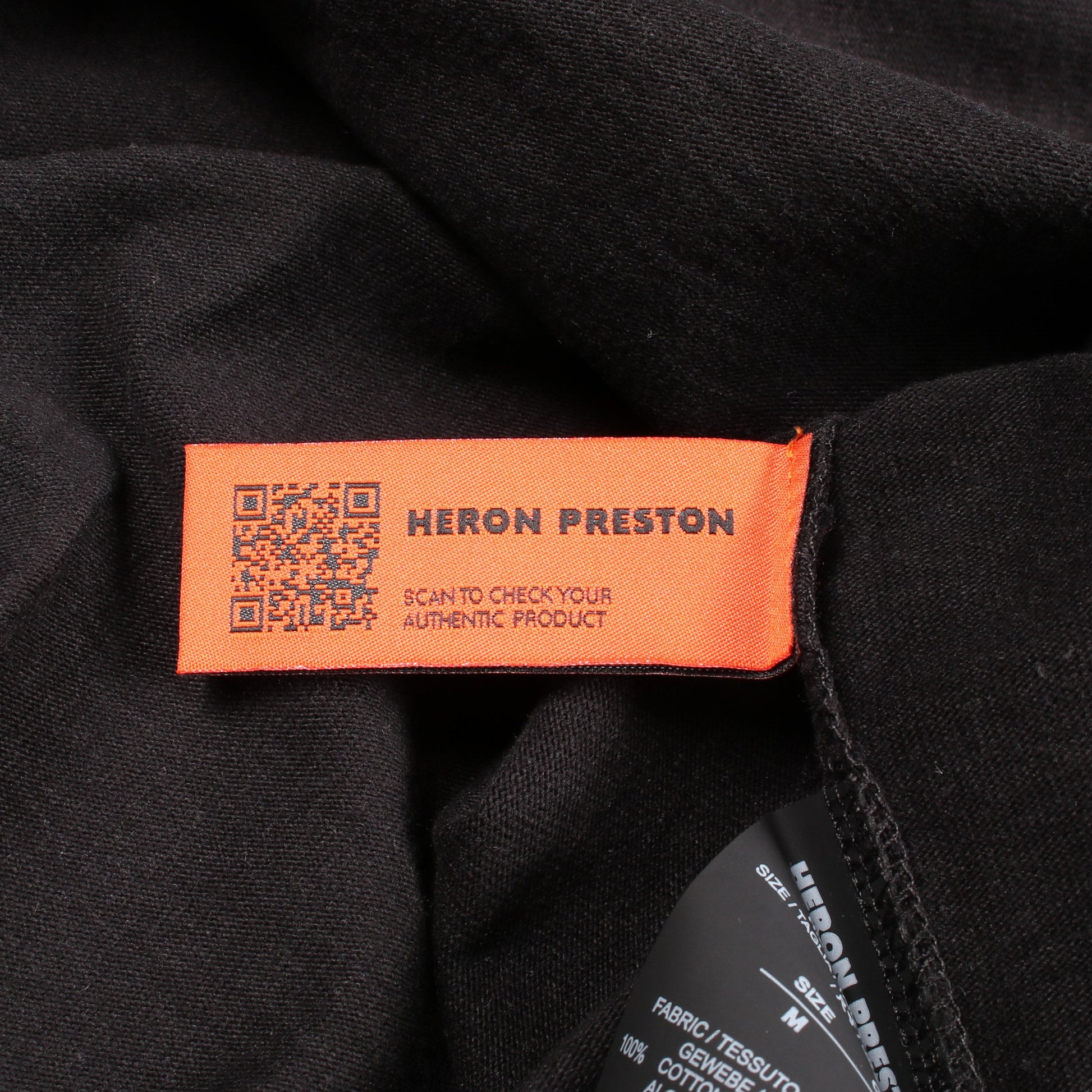 モックネック 刺繍 半袖Tシャツ コットン ブラック ヘロンプレストン トップス HERON PRESTON
