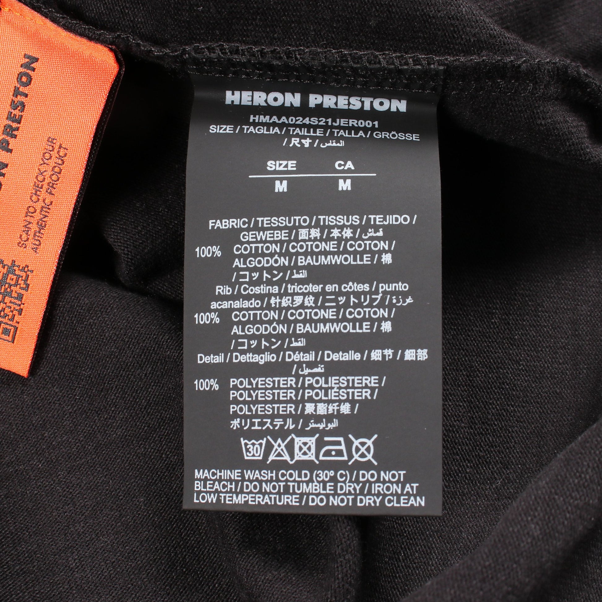 モックネック 刺繍 半袖Tシャツ コットン ブラック ヘロンプレストン トップス HERON PRESTON