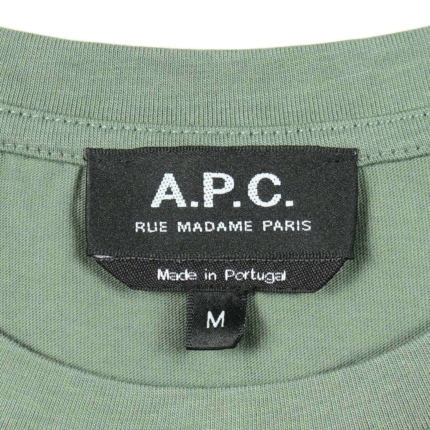 プリントロゴ クルーネック 半袖Tシャツ コットン グリーン アーペーセー トップス A.P.C.