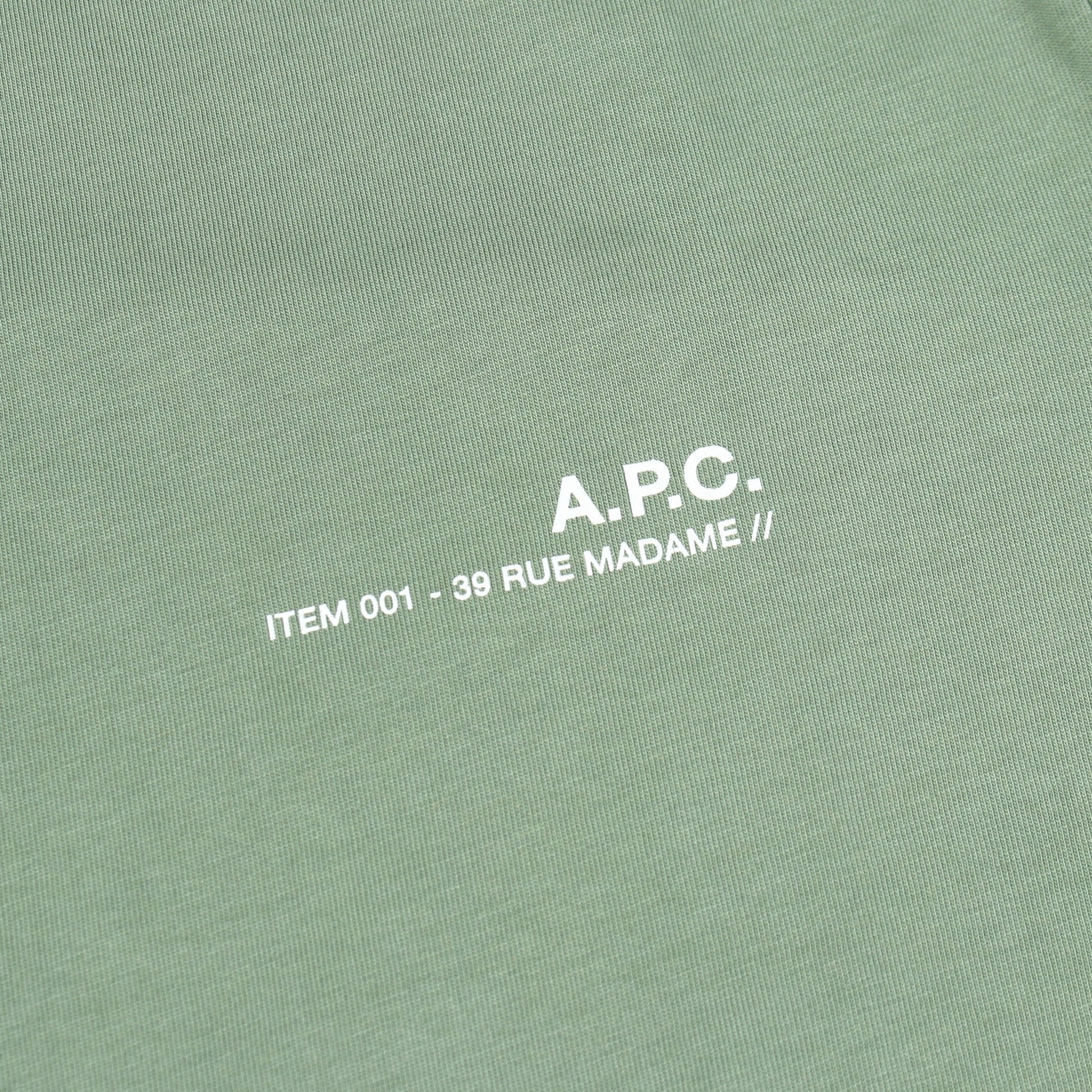 プリントロゴ クルーネック 半袖Tシャツ コットン グリーン アーペーセー トップス A.P.C.